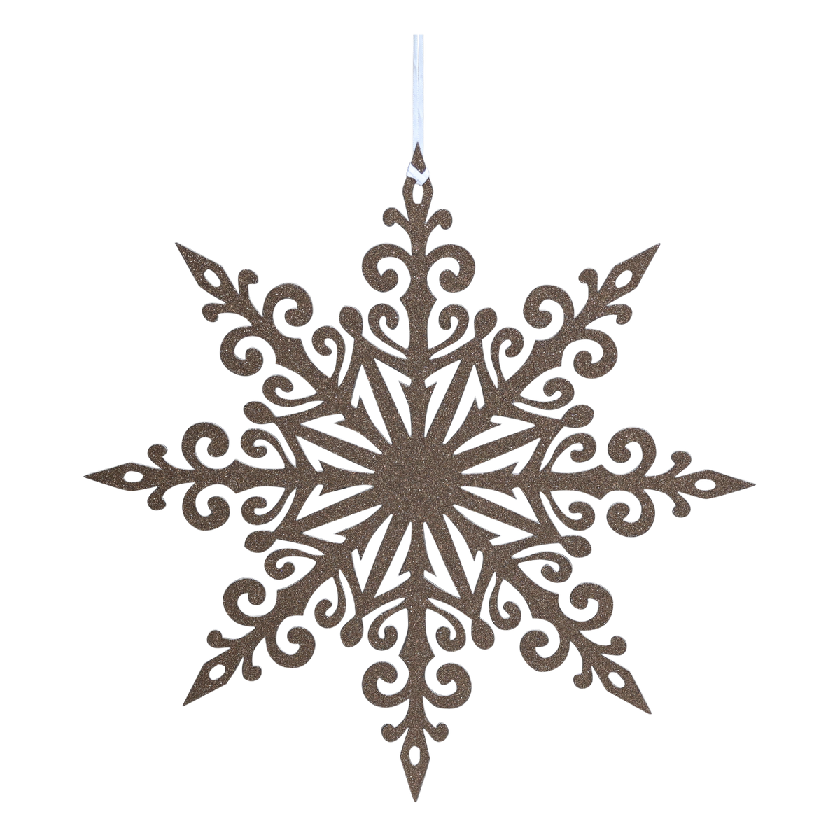 Vintage Paper Snowflake D45 cm antique chocolate w. glitter