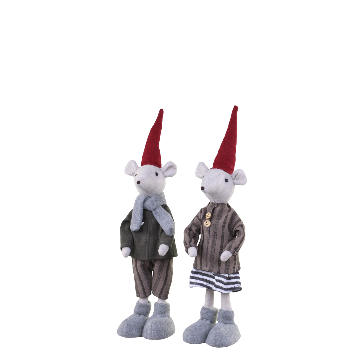 Asger & Agnes Christmas Mice standing set of 2 H38cm