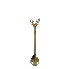 Christmas Spoon w. red deer L14 cm brass