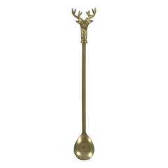 Christmas Spoon w. red deer L19 cm brass