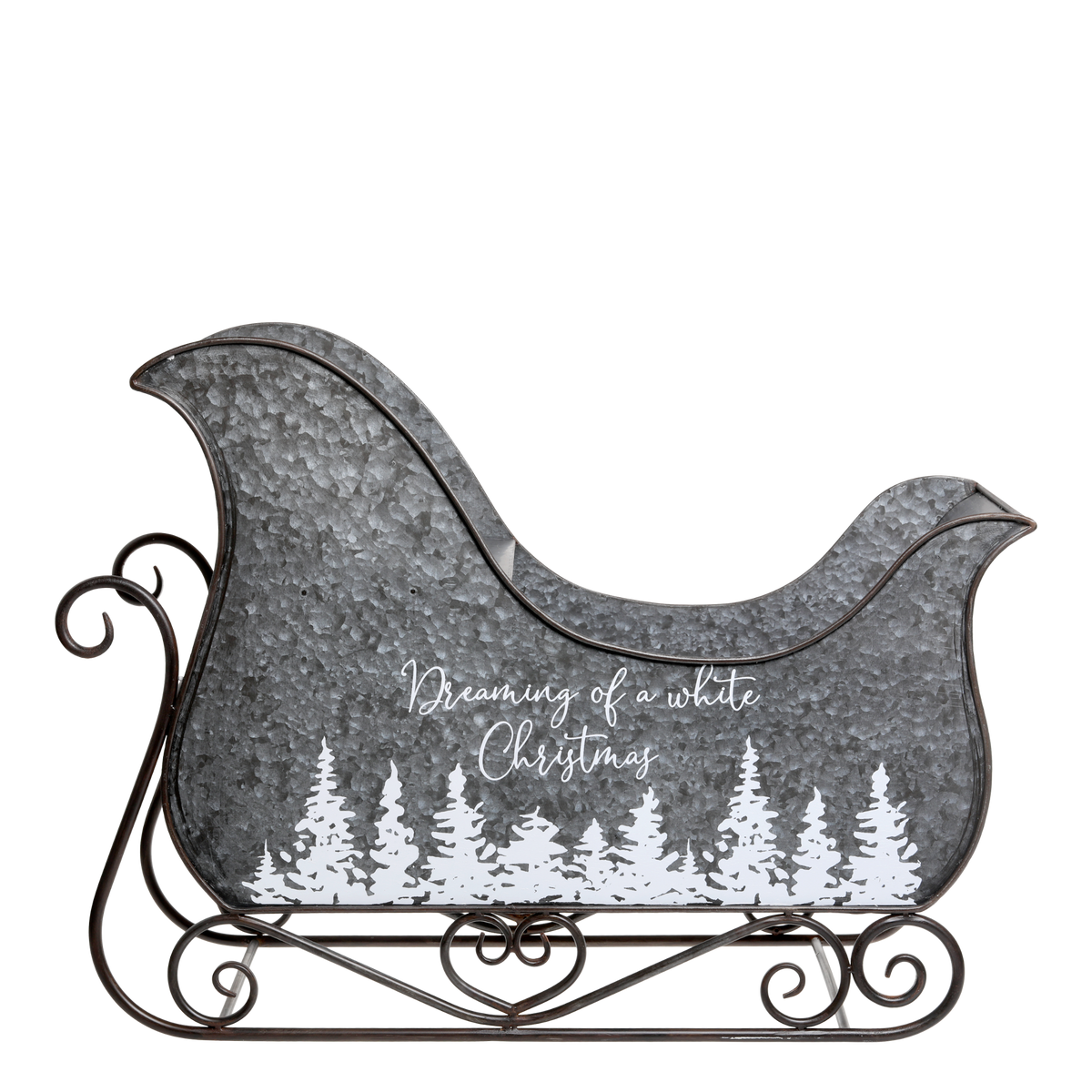 Sleigh w. motif H50/L68.5/W33 cm antique zinc