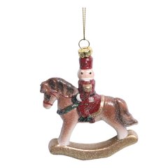 Vintage Rocking Horse H11/L9/W3 cm antique cherry