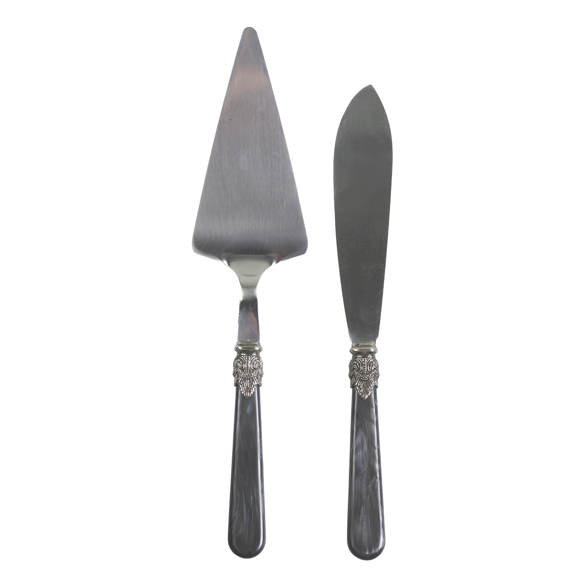 Linas Cake server & cake knife set of 2 L29 cm antique coal