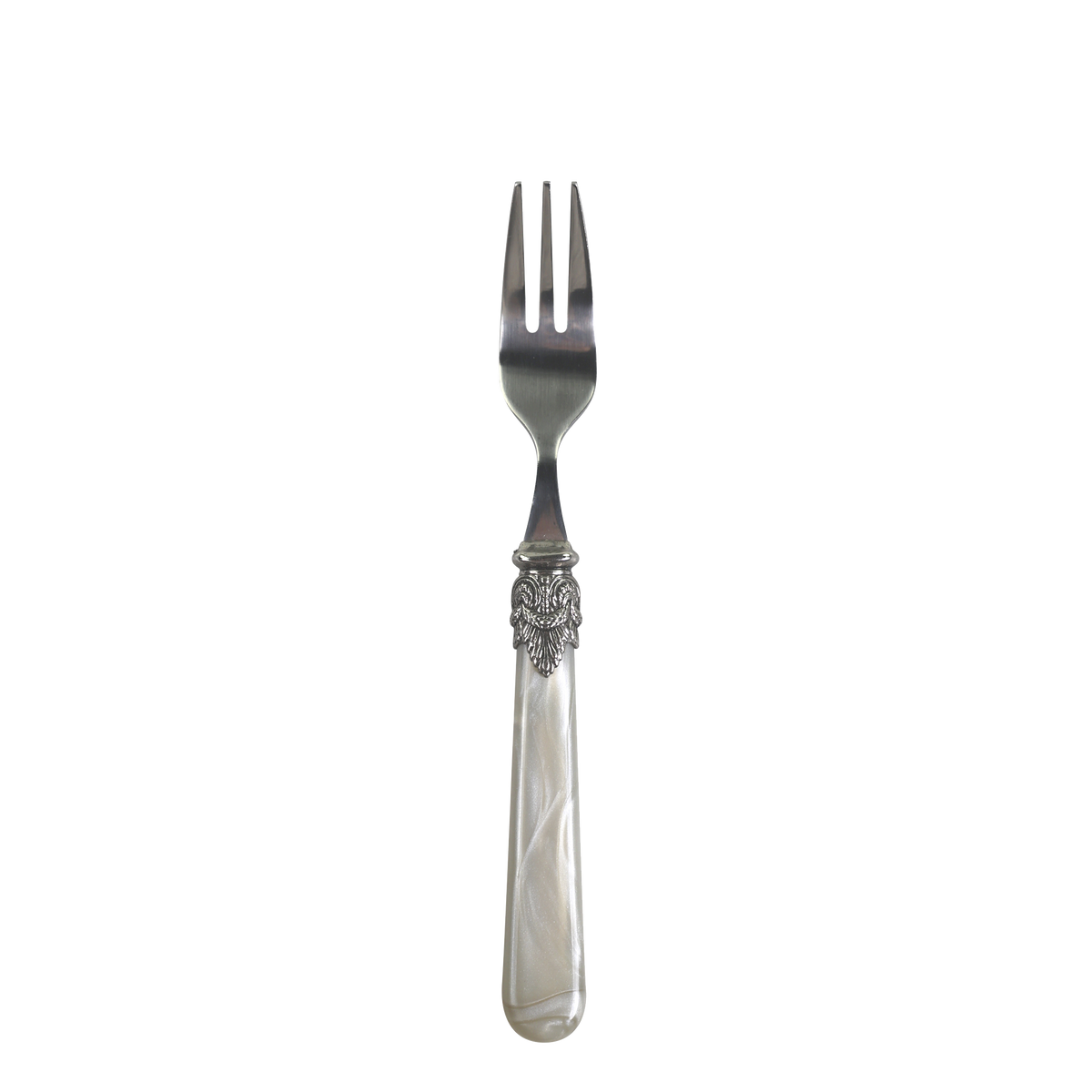 Linas Cake Fork w. silver deco   L17 cm antique champagne