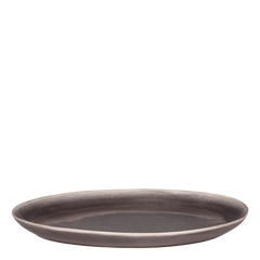 Calais plate oval H3.5/L36/W27 cm coal