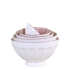 Arés Latte Bowl w. pattern set of 5 H9/D15.5 cm dusty rose