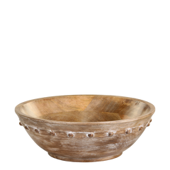 Tours Bowl in wood w. pattern H9/D30 cm nature