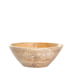 Tours Bowl w. carvings H9/D25 cm nature