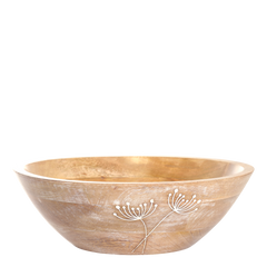 Tours Bowl w. carvings H10/D30 cm nature