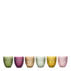 Saint-Émilion Glass w. pattern H10/D8.5 cm assorted colours