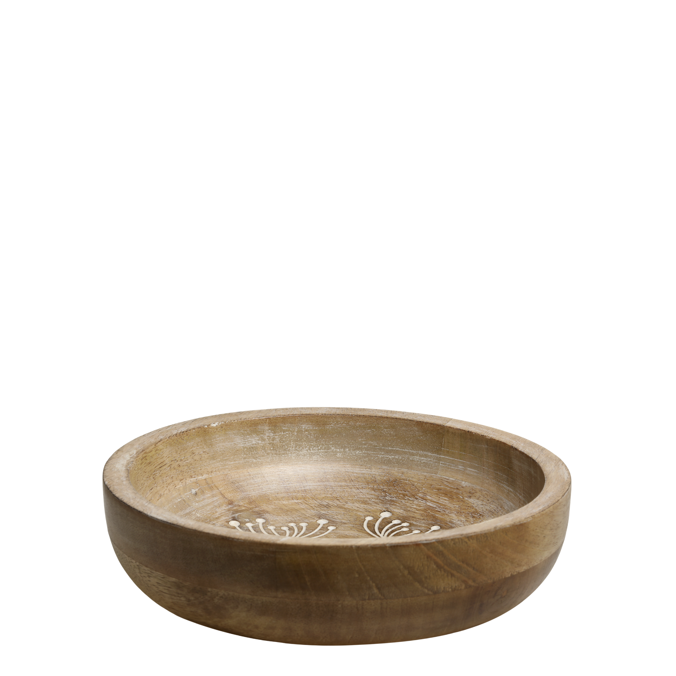 Tours Bowl in wood w. carvings H5/D20 cm nature