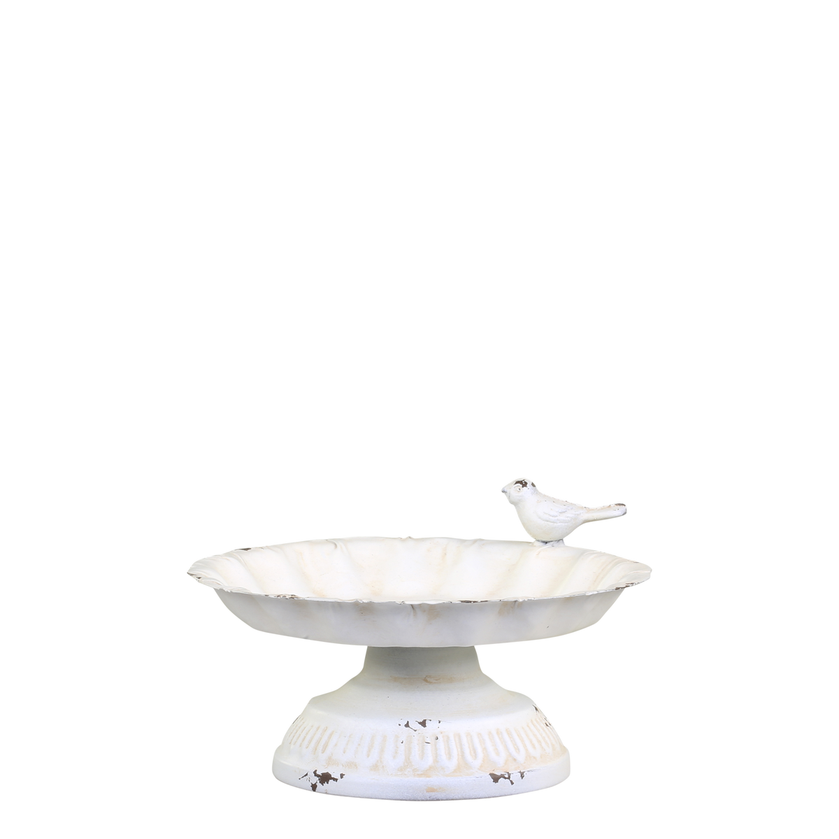 Birdbath on foot H8/D17 cm antique cream