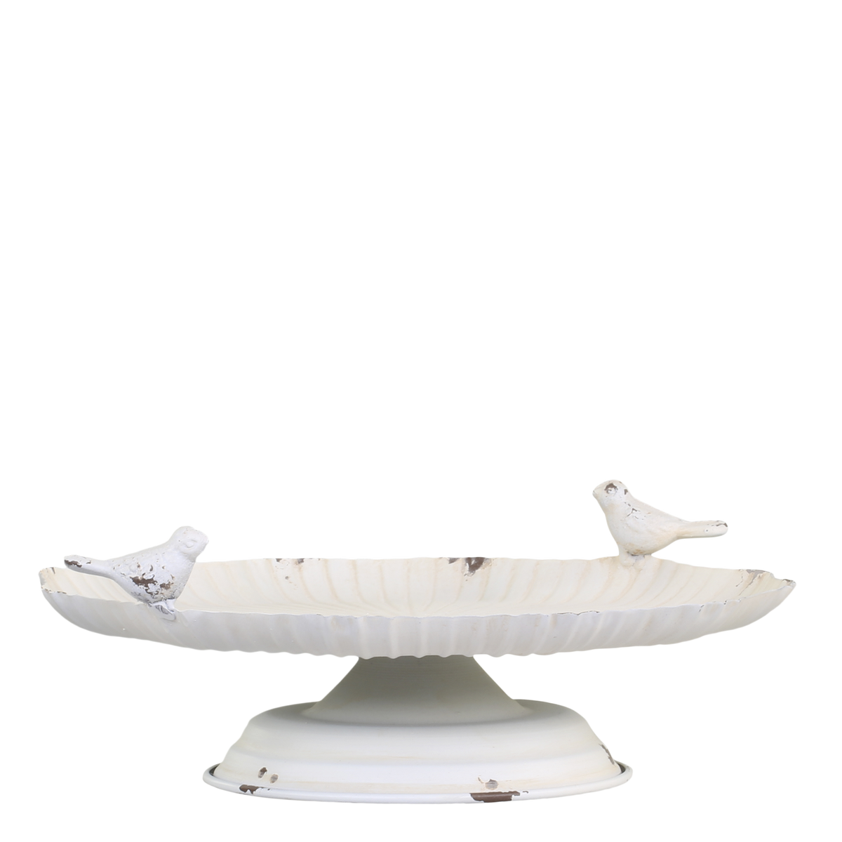 Birdbath on foot H8/D25 cm antique cream