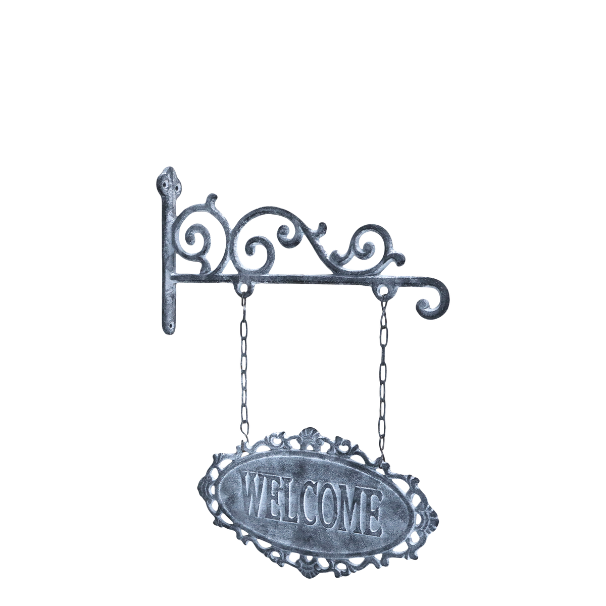 Sign "Welcome" H38/L30.5/W4 cm antique grey