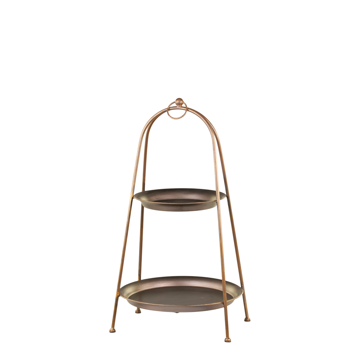 Etagere w. 2 trays H55/D30 cm brass