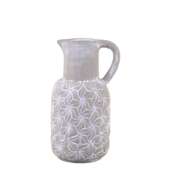 Colmar Jug w. flowers H30/L16.5/W14.5 cm french grey