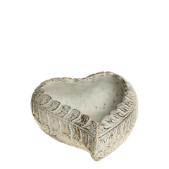 Vittel Planter heart w. golden pattern H8/L20/W17 cm cream