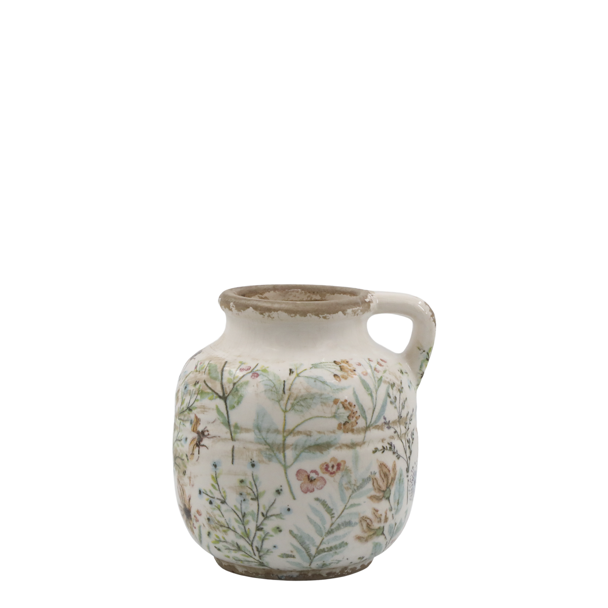 Maxime Jug w. flower pattern H13/D13 cm cream