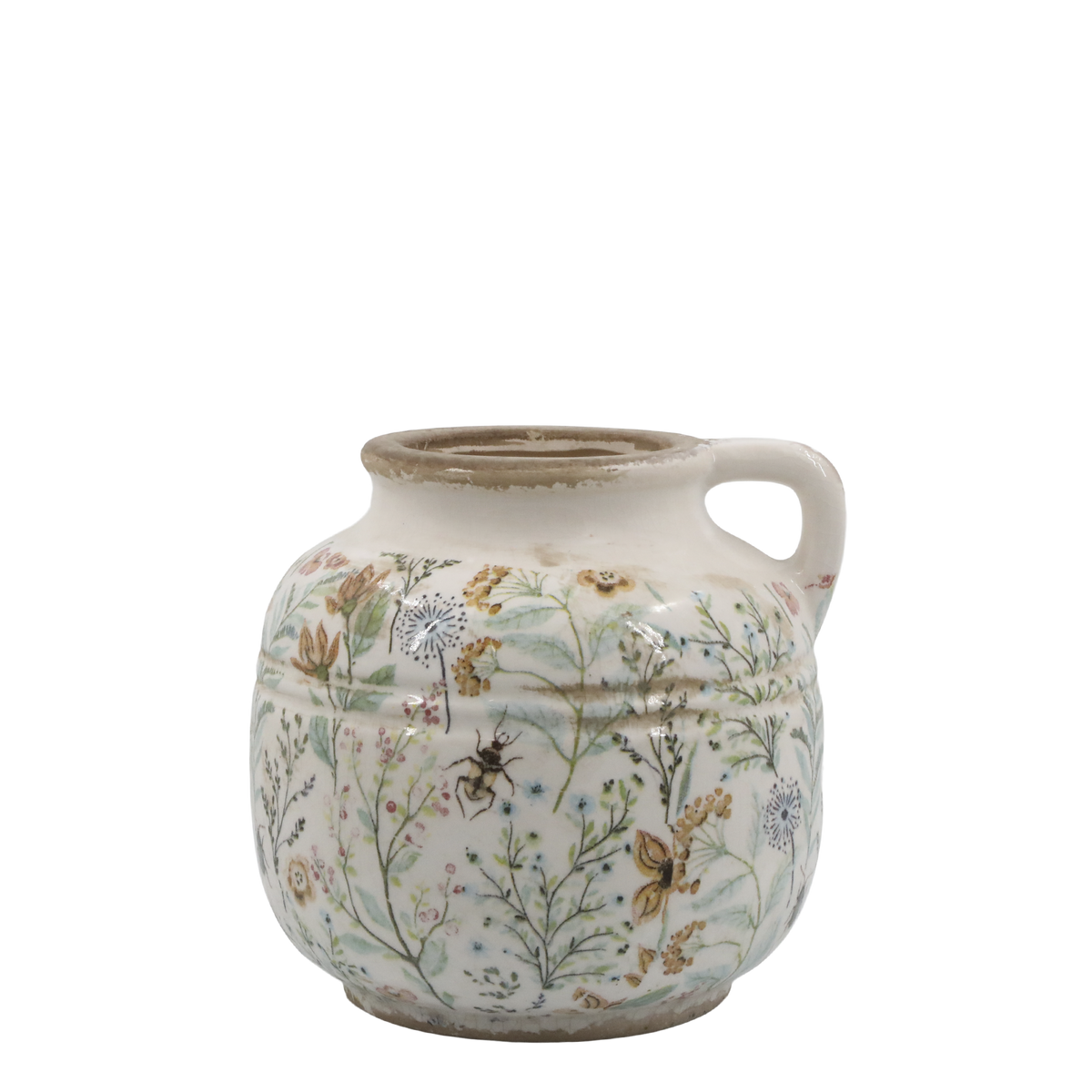 Maxime Jug w. flower pattern H16.5/D17.5 cm cream