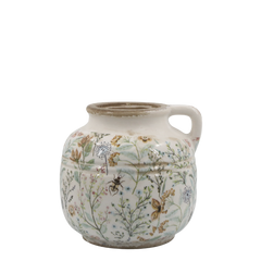 Maxime Jug w. flower pattern H16.5/D17.5 cm cream