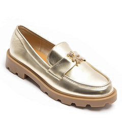 Guld loafers med bling bamse spænde