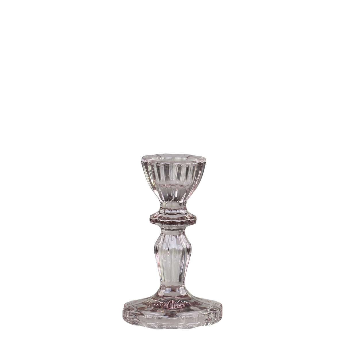 Candlestick w. lace edge H10/D7 cm taupe