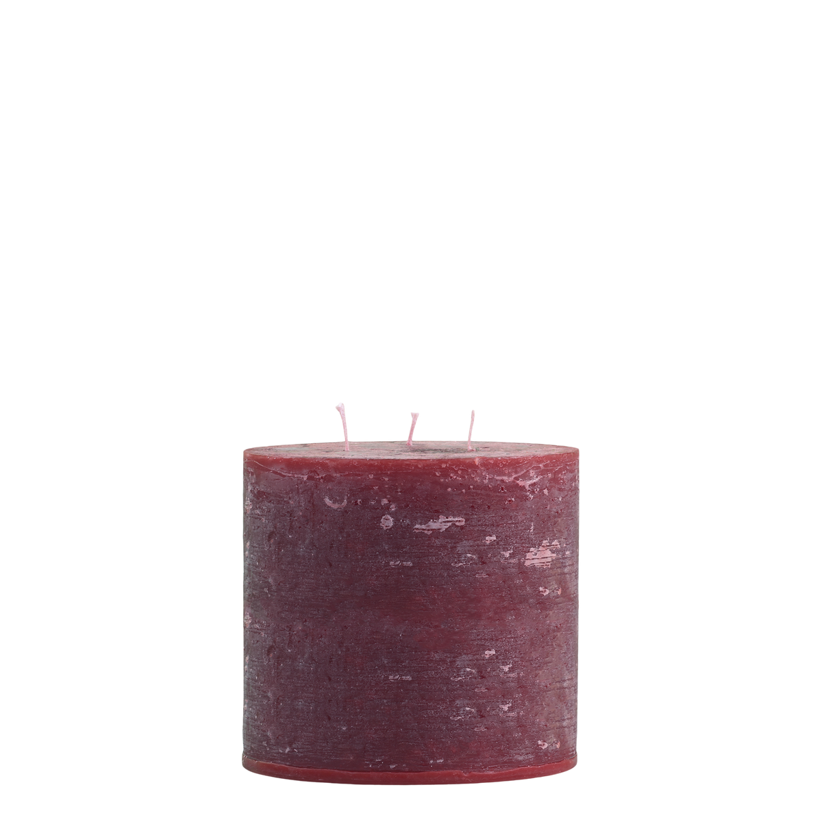 Macon Pillar Candle rustic w. 3 wicks 80 h H15/D15 cm dark red