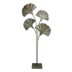 Floor Lamp w. 4 leaves H150/L65/W25 cm antique brass