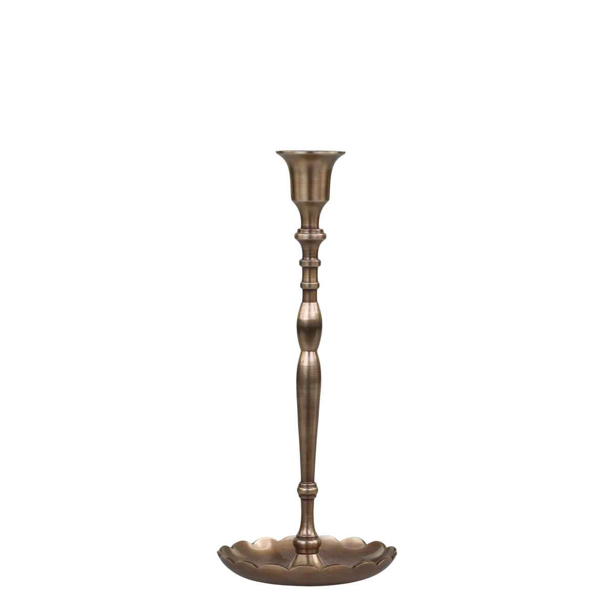 Candlestick in brass H23.5/D10 cm antique brass