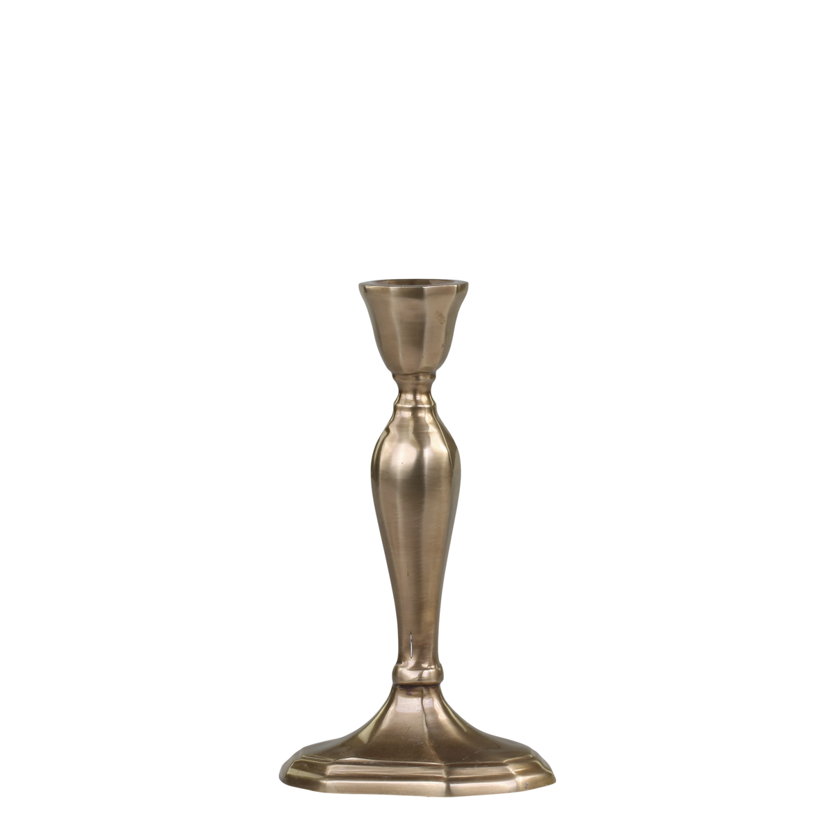 Candlestick in brass H18/L10.5/W7 cm antique brass