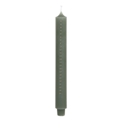 Advent Candle No. 1-24 w. gold print 20 h H29/D3 cm olive