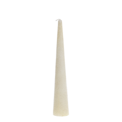 Pillar Candle cone w. glitter H25/D4 cm cream