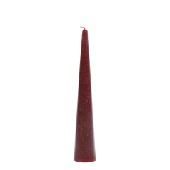 Pillar Candle cone w. glitter H25/D4 cm cherry