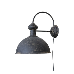 Factory Lamp for wall H42/L34/D44 cm antique black