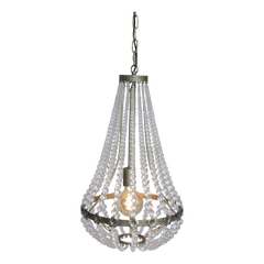 French Chandelier w. glass prisms H60/D35.5 cm brass