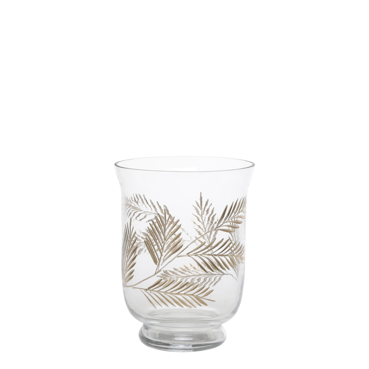 Hurricane w. leaf pattern H15/D11 cm clear