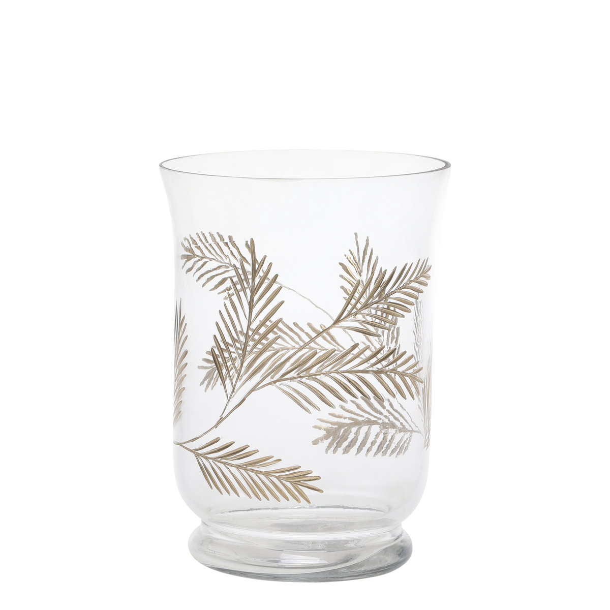 Hurricane w. leaf pattern H21.5/D15 cm clear