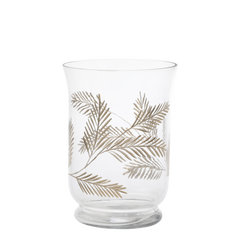 Hurricane w. leaf pattern H21.5/D15 cm clear