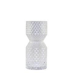 Vase w. diamond cut H27/D12 cm Clear