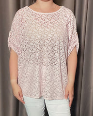 Blonde bluse med pailet - Brystmål 140cm