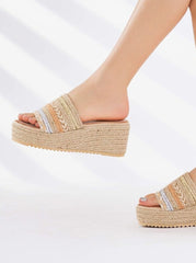 Espadrilles kilehæl mules -