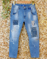 Jeans med rose patches - ITFEB25