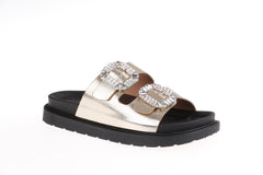 Slip on sandaler med bling broche