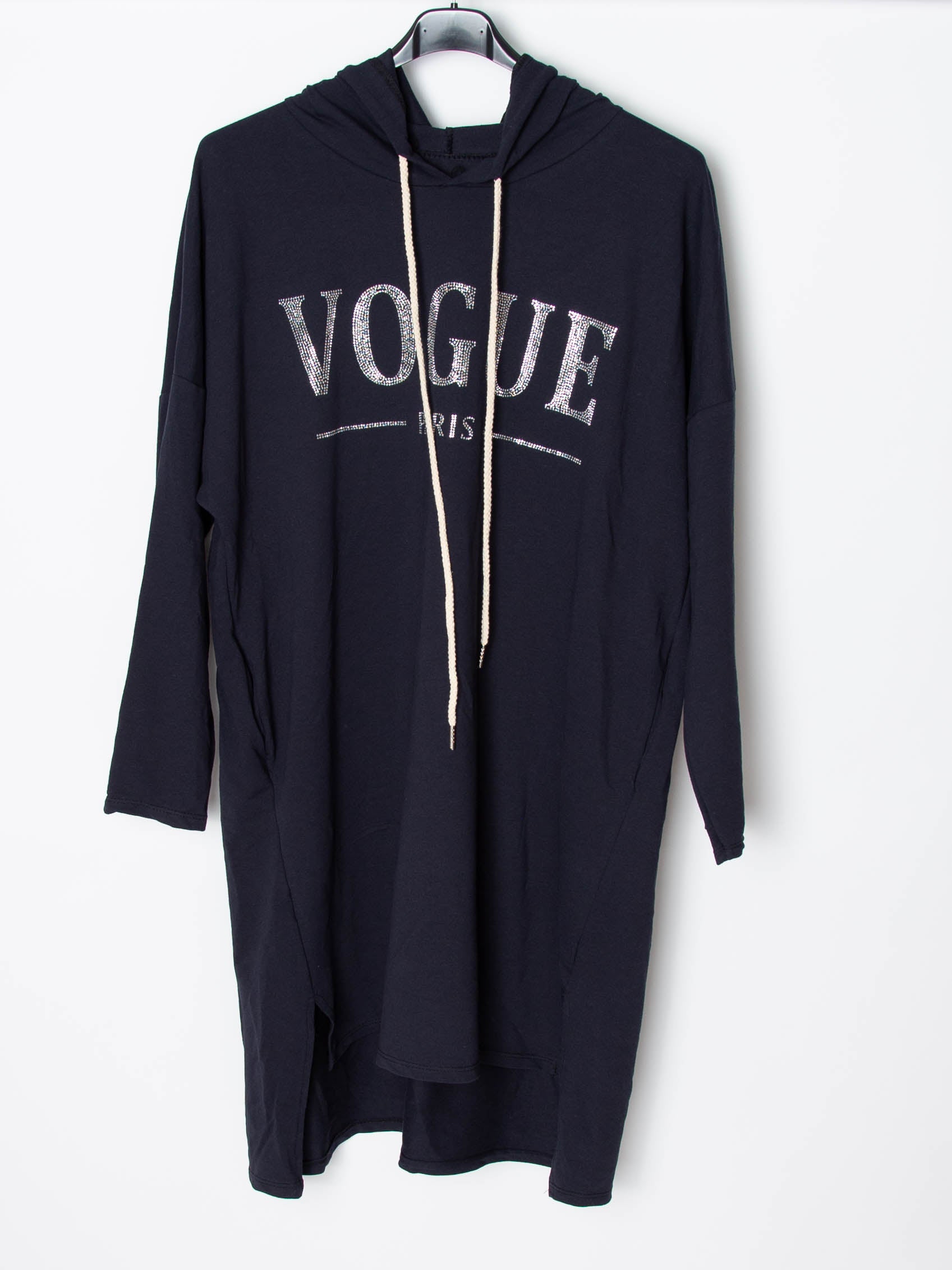 Sweatshirt tunika med bling vogue