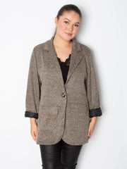 Tweed blazer jakke med bling