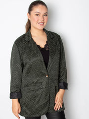 Tweed blazer jakke med bling