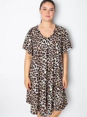 A-shape kjole med leopard print