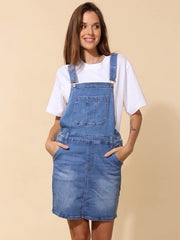 Denim overall nederdel