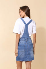 Denim overall nederdel