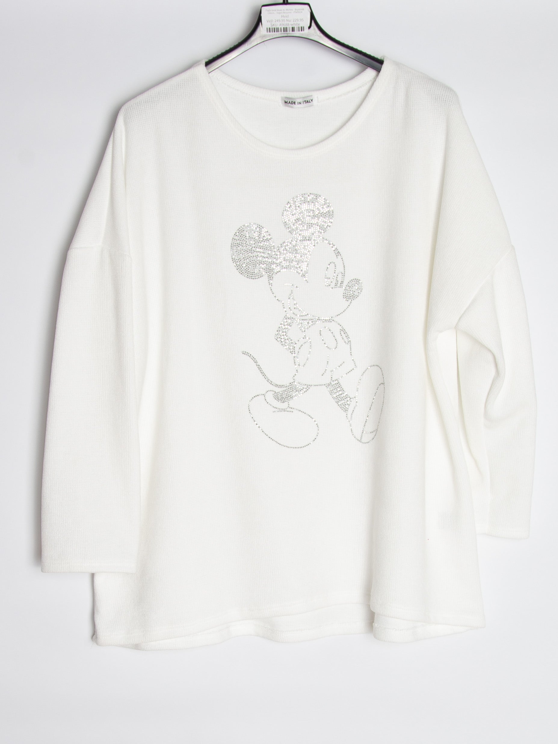 Fløjls look bluse m. Mickey - Brystmål 130cm. - Ingen Returret - ITNOV24